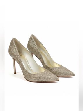 Stuart Weitzman Anny 95 Glitter Fabric Pump | Luxury, Wedding | Size 8